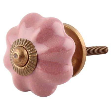  Solid Lavender Ceramic Melon Medium Knob